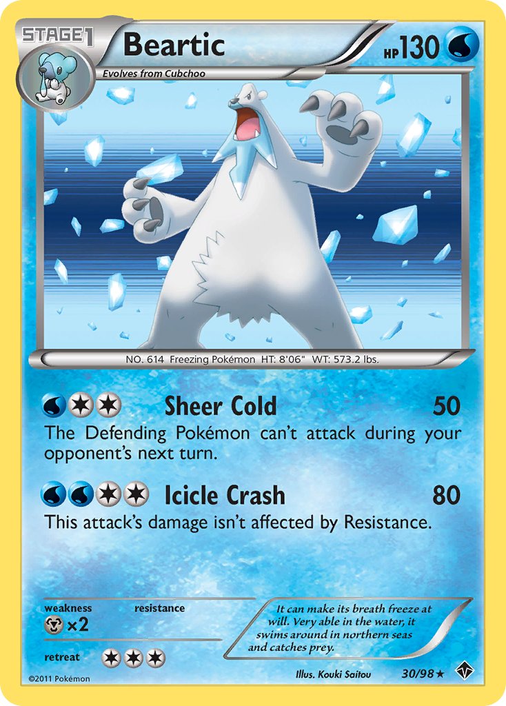 Beartic (30/98) (Cracked Ice Holo) (Blister Exclusive) [Black & White: Emerging Powers] | Clutch Gaming