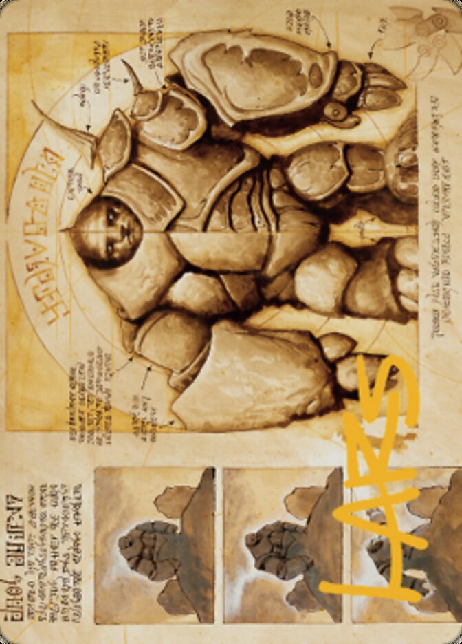 Precursor Golem Art Card (Gold-Stamped Signature) [The Brothers' War Art Series] | Clutch Gaming