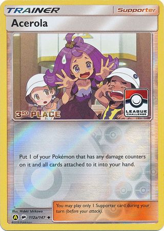 Acerola (112a/147) (League Promo 3rd Place) [Sun & Moon: Burning Shadows] | Clutch Gaming