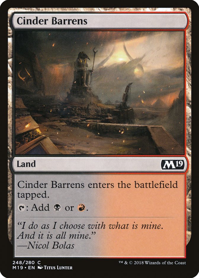 Cinder Barrens [Core Set 2019] | Clutch Gaming