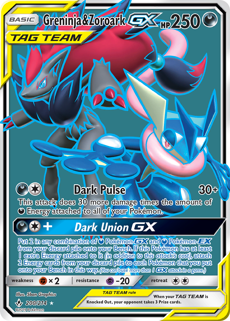 Greninja & Zoroark GX (200/214) [Sun & Moon: Unbroken Bonds] | Clutch Gaming