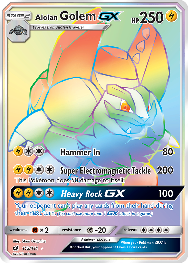 Alolan Golem GX (113/111) [Sun & Moon: Crimson Invasion] | Clutch Gaming