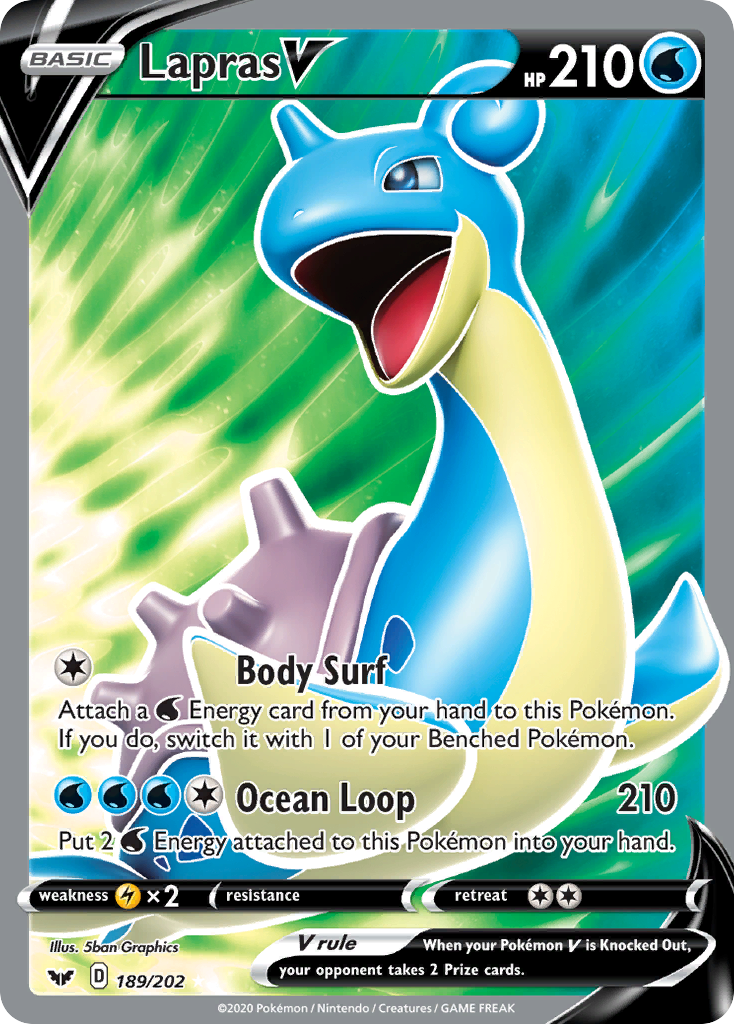 Lapras V (189/202) [Sword & Shield: Base Set] | Clutch Gaming