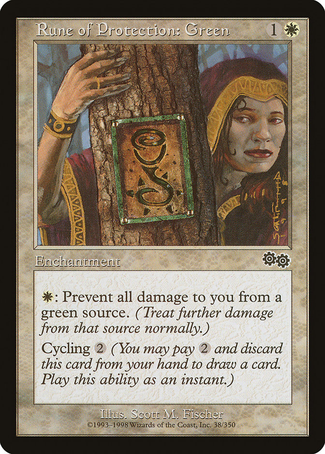 Rune of Protection: Green [Urza's Saga] | Clutch Gaming