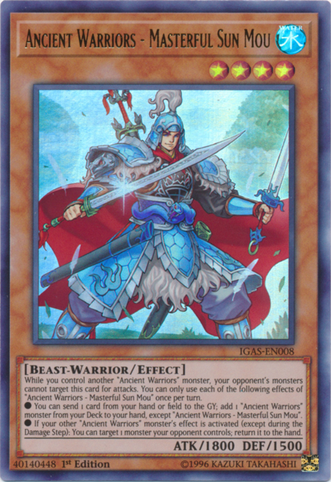 Ancient Warriors - Masterful Sun Mou [IGAS-EN008] Ultra Rare | Clutch Gaming