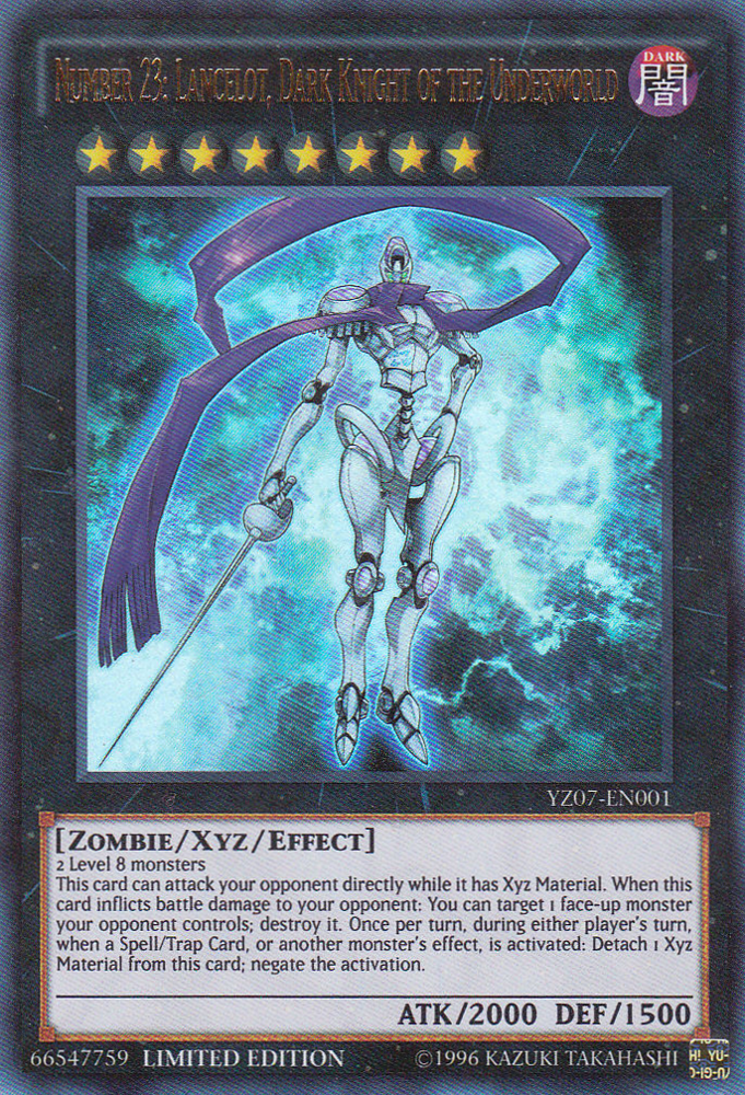 Number 23: Lancelot, Dark Knight of the Underworld [YZ07-EN001] Ultra Rare | Clutch Gaming