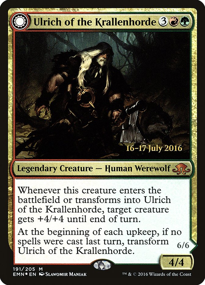 Ulrich of the Krallenhorde // Ulrich, Uncontested Alpha [Eldritch Moon Prerelease Promos] | Clutch Gaming