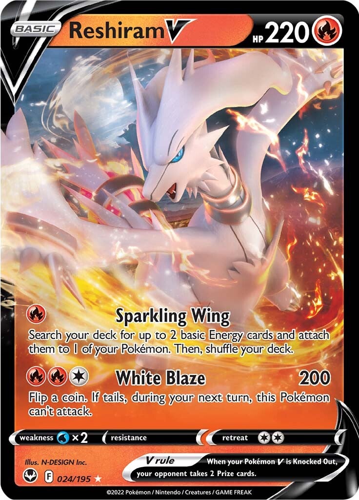 Reshiram V (024/195) [Sword & Shield: Silver Tempest] | Clutch Gaming