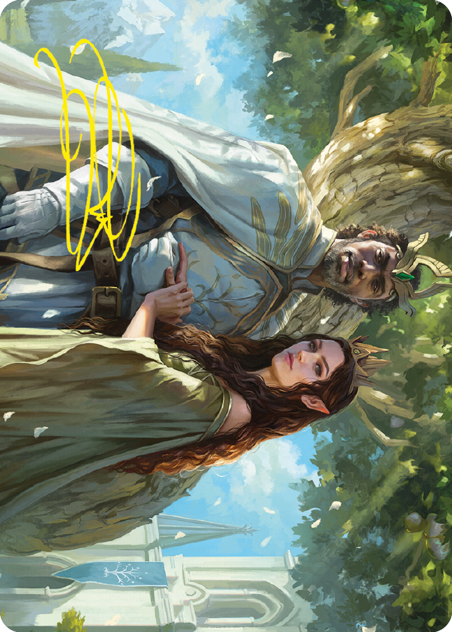 Aragorn and Arwen, Wed Art Card (Gold-Stamped Signature) [The Lord of the Rings: Tales of Middle-earth Art Series] | Clutch Gaming