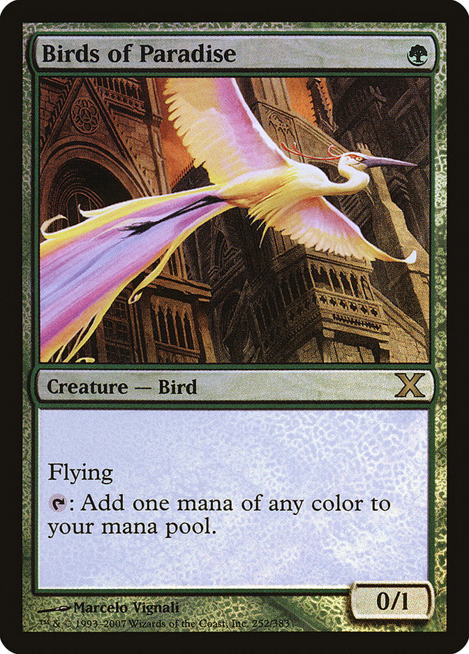 Birds of Paradise (Premium Foil) [Tenth Edition] | Clutch Gaming