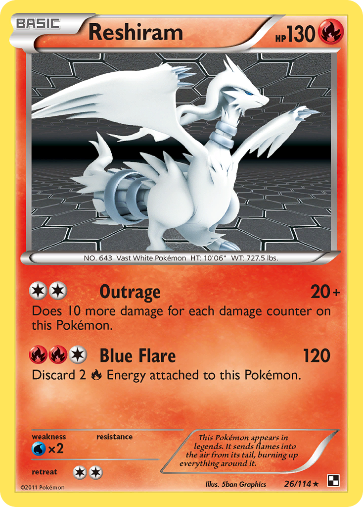 Reshiram (26/114) [Black & White: Base Set] | Clutch Gaming