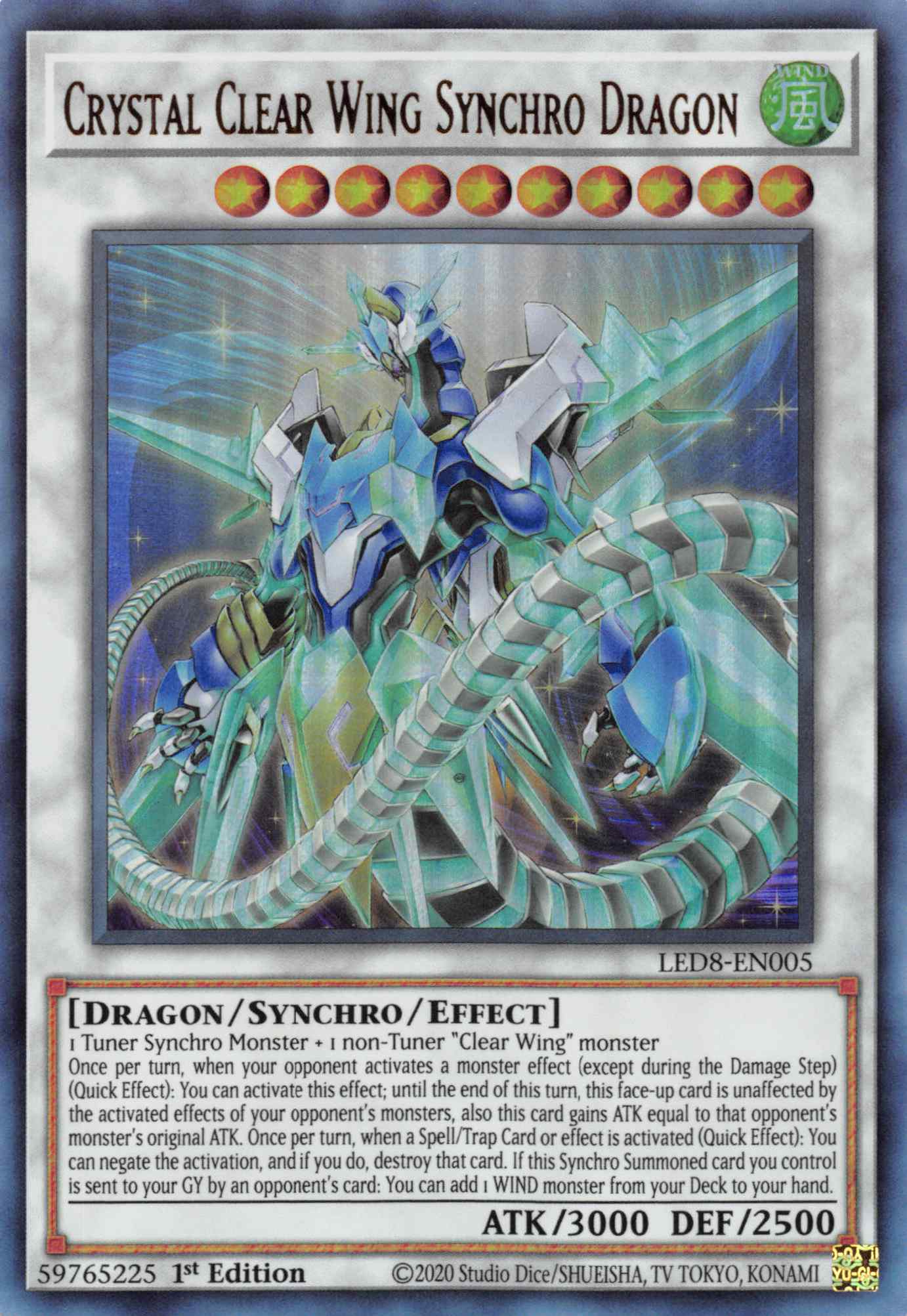 Crystal Clear Wing Synchro Dragon [LED8-EN005] Ultra Rare | Clutch Gaming