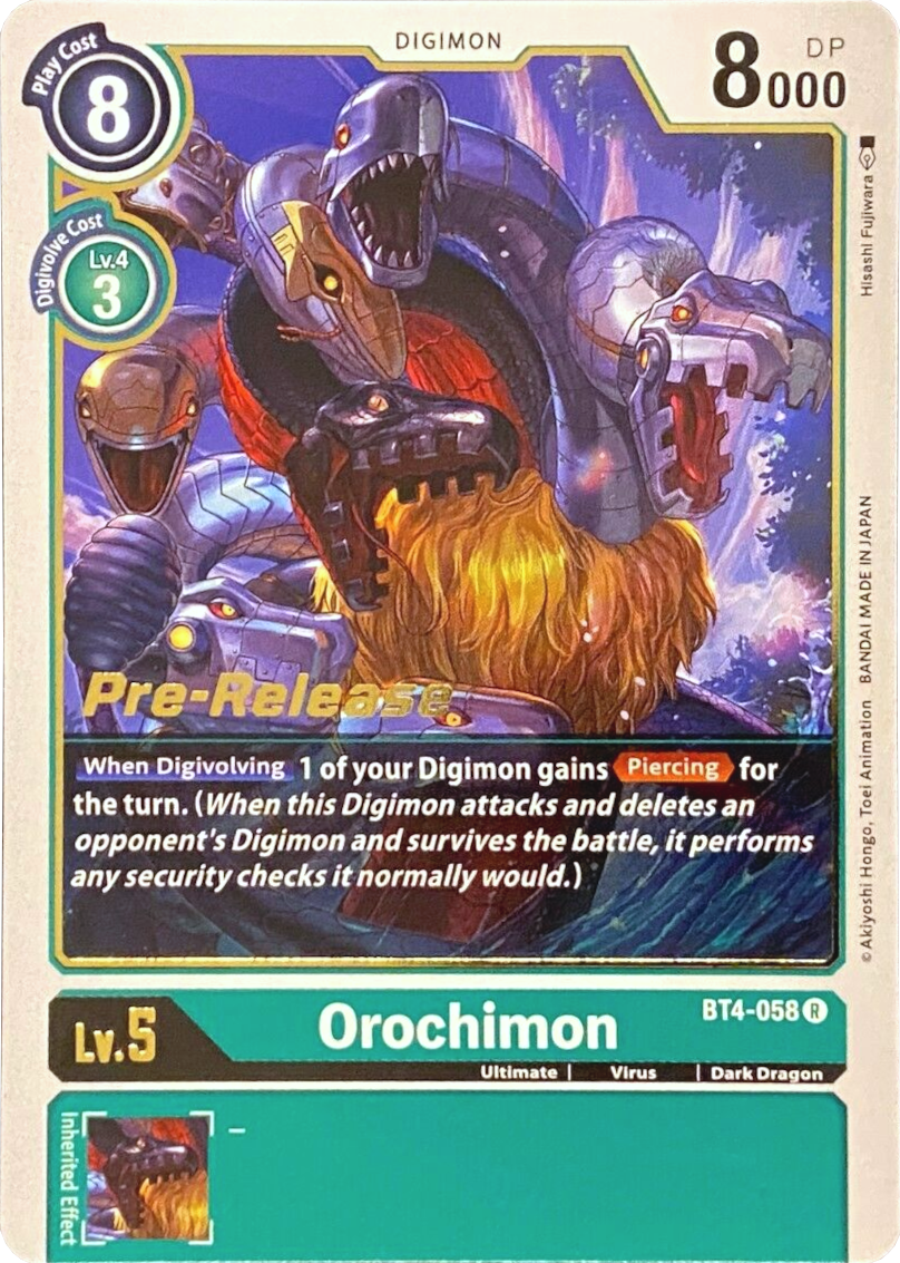 Orochimon [BT4-058] [Great Legend Pre-Release Promos] | Clutch Gaming