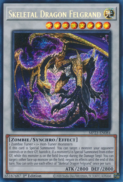 Skeletal Dragon Felgrand [MP23-EN084] Prismatic Secret Rare | Clutch Gaming