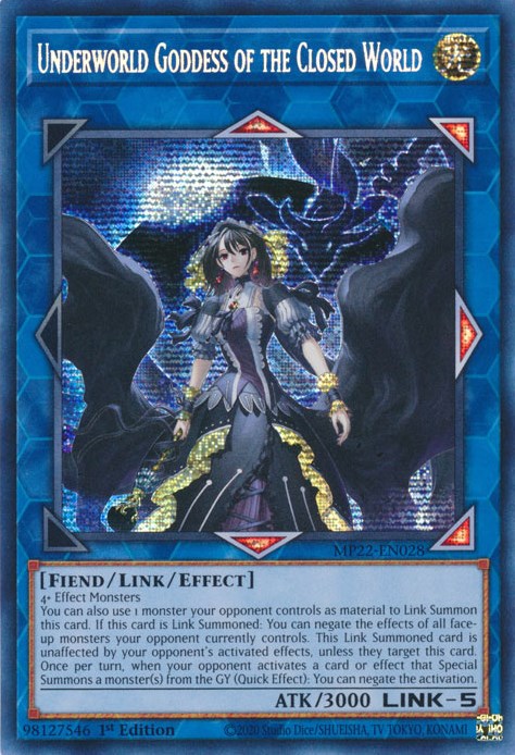 Underworld Goddess of the Closed World [MP22-EN028] Prismatic Secret Rare | Clutch Gaming