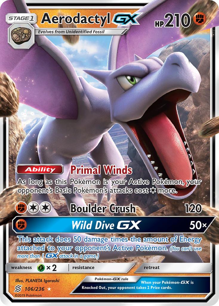 Aerodactyl GX (106/236) [Sun & Moon: Unified Minds] | Clutch Gaming