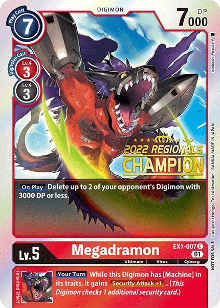 Megadramon [EX1-007] (2022 Championship Online Regional) (Online Champion) [Classic Collection Promos] | Clutch Gaming