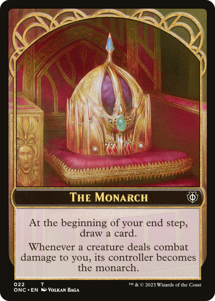 The Monarch // Golem Double-Sided Token [Phyrexia: All Will Be One Commander Tokens] | Clutch Gaming