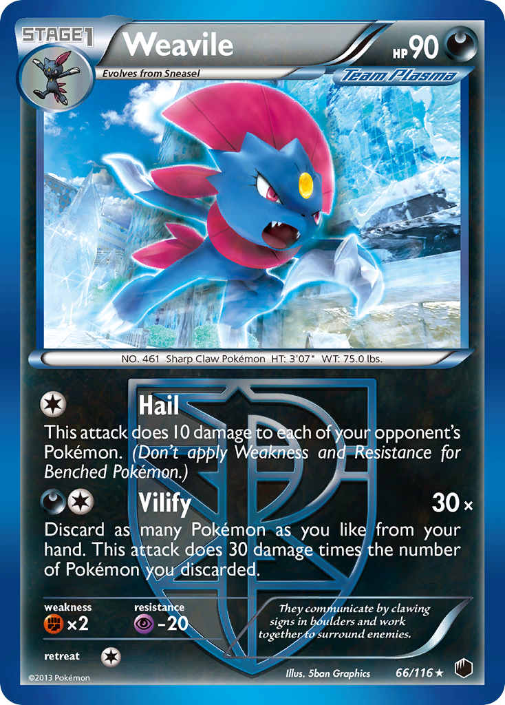 Weavile (66/116) [Black & White: Plasma Freeze] | Clutch Gaming