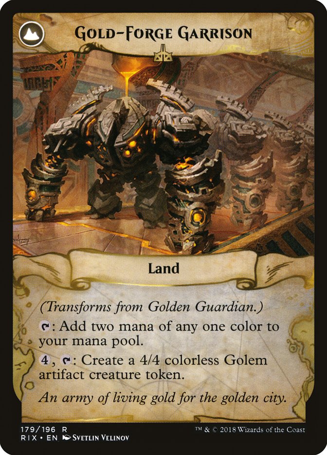 Golden Guardian // Gold-Forge Garrison [Rivals of Ixalan] | Clutch Gaming