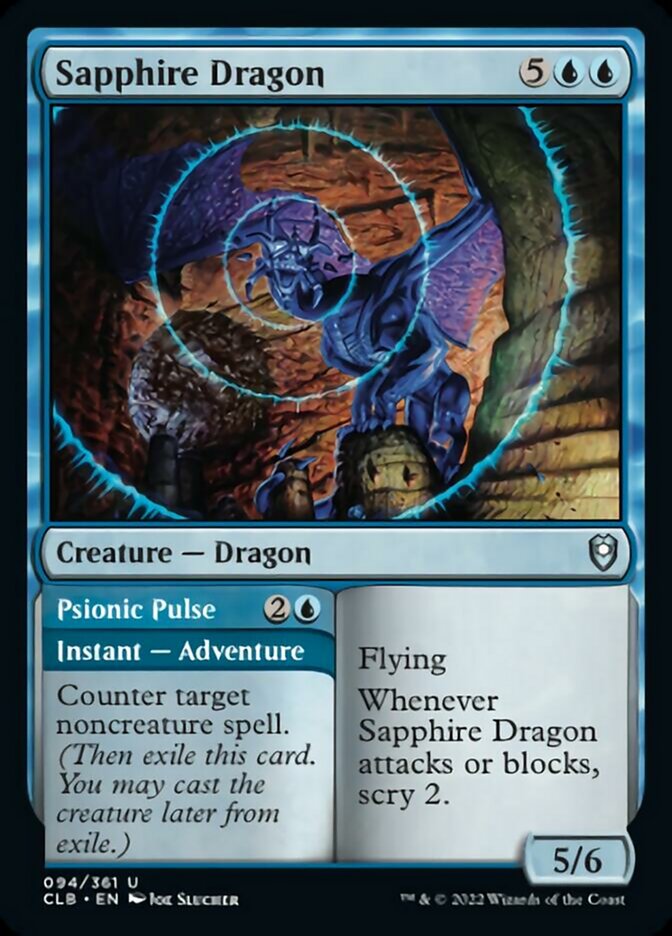 Sapphire Dragon // Psionic Pulse [Commander Legends: Battle for Baldur's Gate] | Clutch Gaming