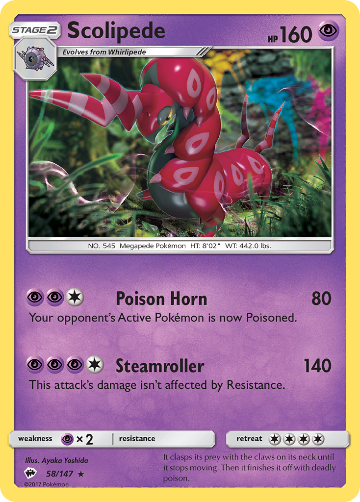 Scolipede (58/147) [Sun & Moon: Burning Shadows] | Clutch Gaming