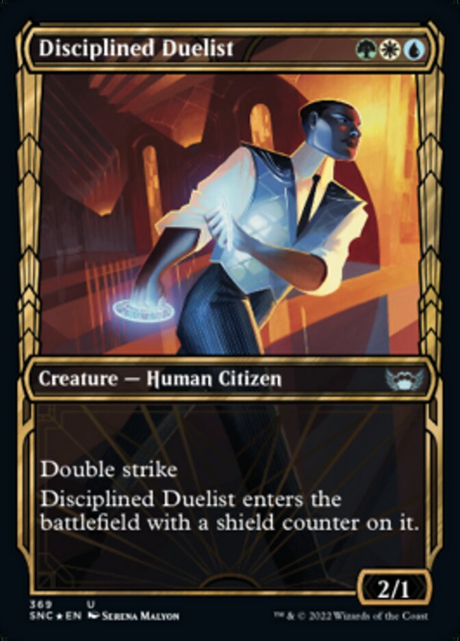 Disciplined Duelist (Showcase Golden Age Gilded Foil) [Streets of New Capenna] | Clutch Gaming