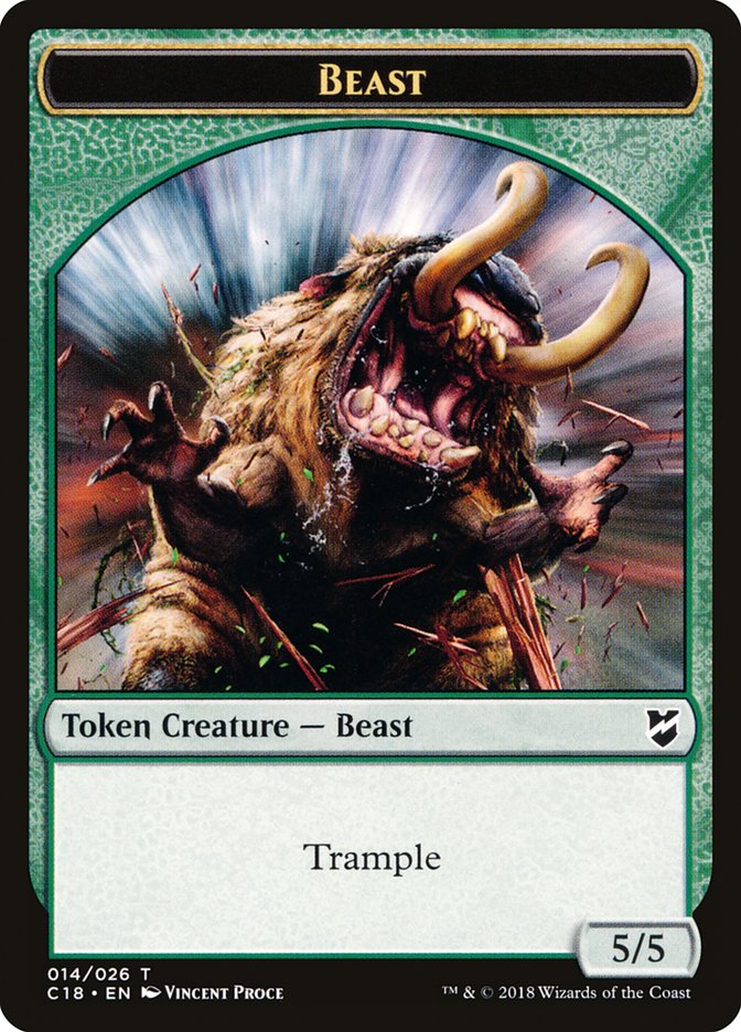 Mask // Beast (014) Double-Sided Token [Commander 2018 Tokens] | Clutch Gaming