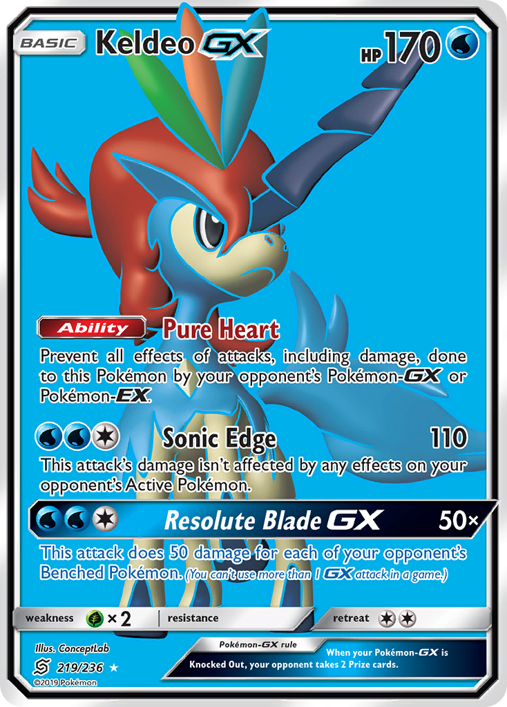 Keldeo GX (219/236) [Sun & Moon: Unified Minds] | Clutch Gaming