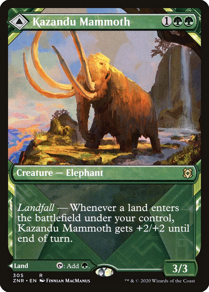 Kazandu Mammoth // Kazandu Valley (Showcase) [Zendikar Rising] | Clutch Gaming