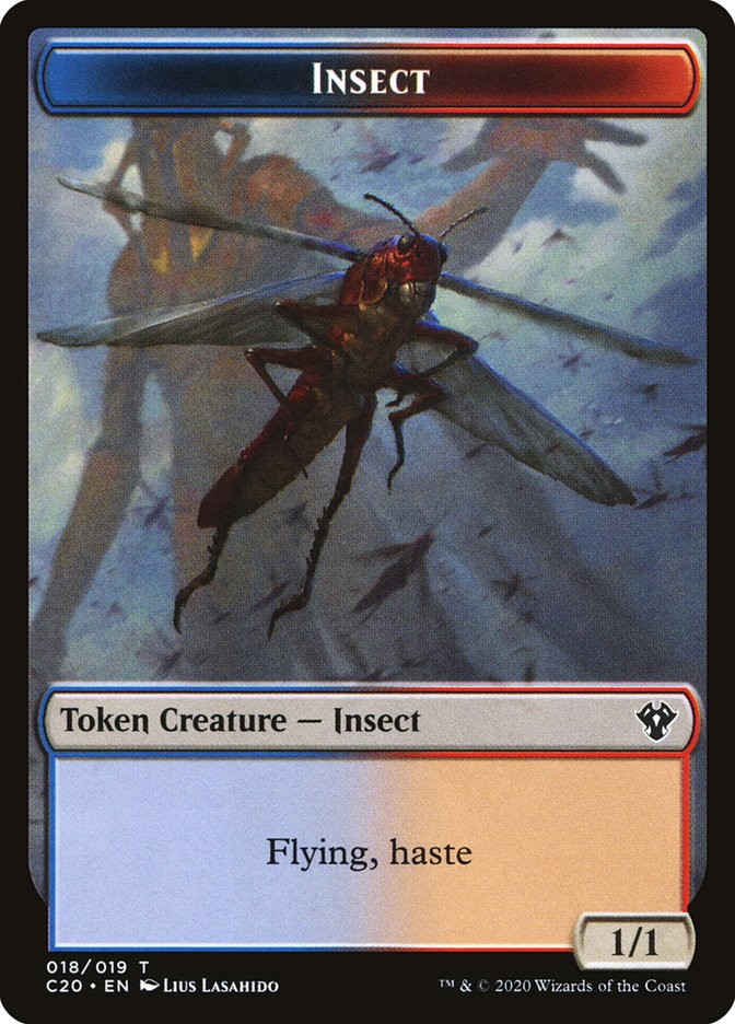 Drake // Insect (018) Double-Sided Token [Commander 2020 Tokens] | Clutch Gaming