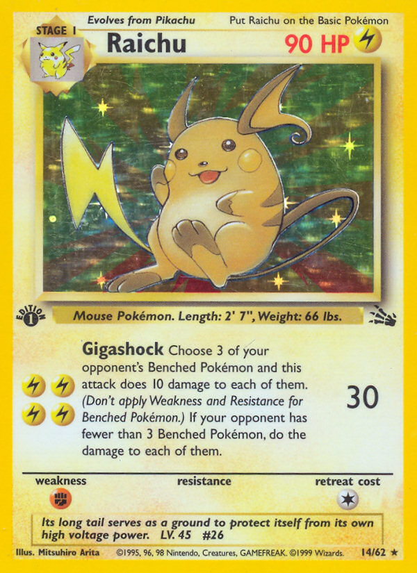 Raichu (14/62) [Fossil 1st Edition] | Clutch Gaming