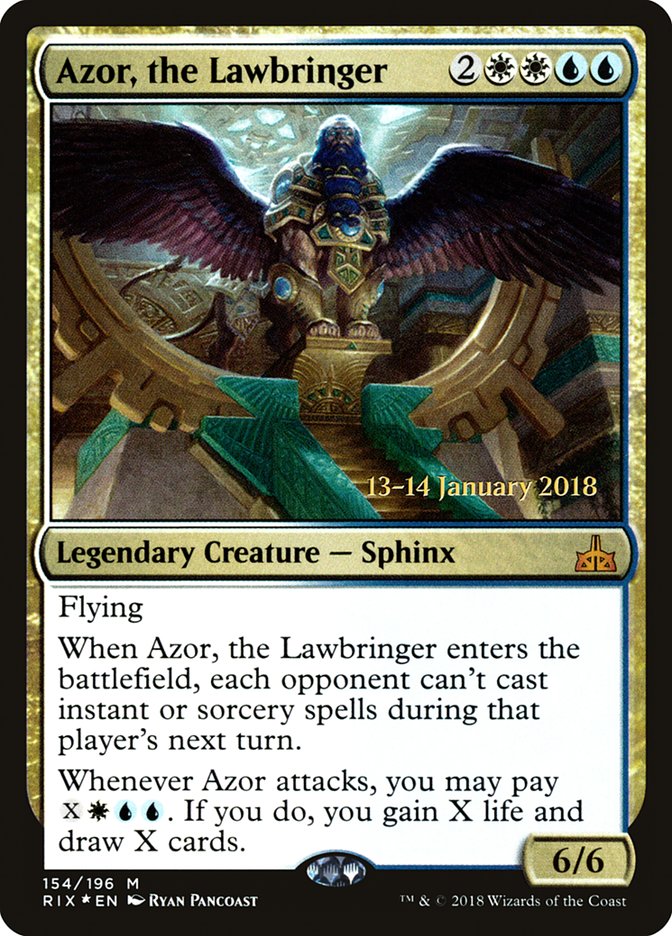 Azor, the Lawbringer [Rivals of Ixalan Prerelease Promos] | Clutch Gaming