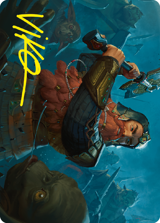 Gimli, Counter of Kills Art Card (10/81) (Gold-Stamped Signature) [The Lord of the Rings: Tales of Middle-earth Art Series] | Clutch Gaming