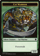 Cat Warrior (008) // Rat (003) Double-Sided Token [Commander 2017 Tokens] | Clutch Gaming