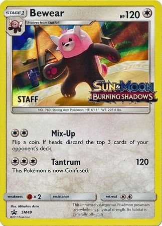 Bewear (SM49) (Staff Prerelease Promo) [Sun & Moon: Black Star Promos] | Clutch Gaming