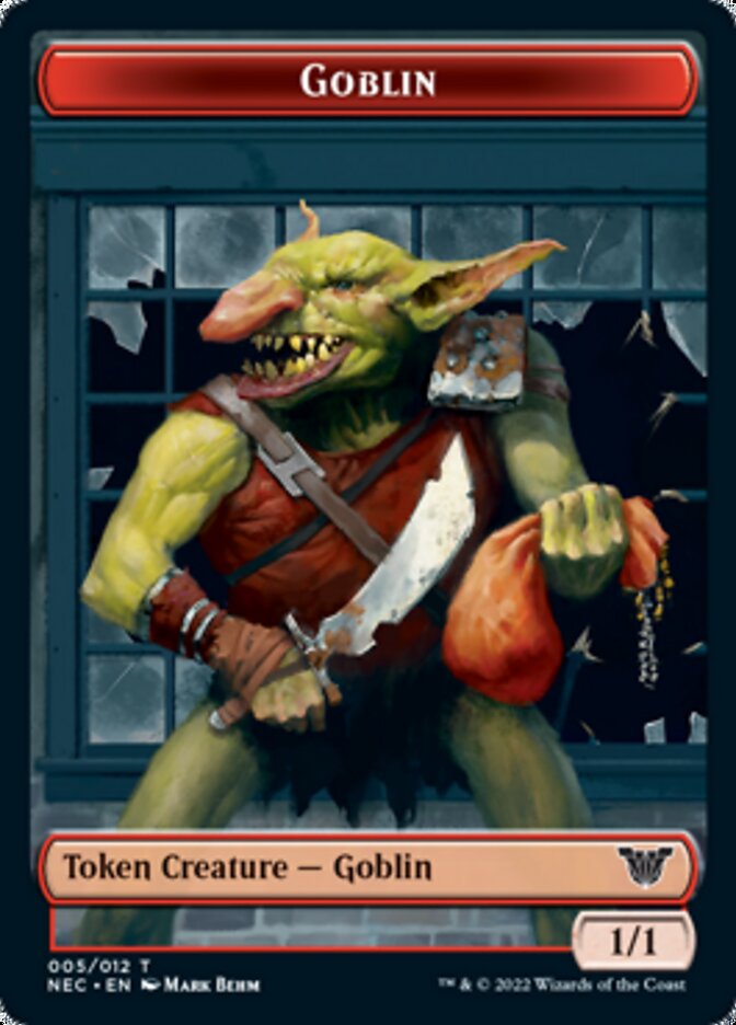 Smoke Blessing // Goblin Double-Sided Token [Kamigawa: Neon Dynasty Commander Tokens] | Clutch Gaming