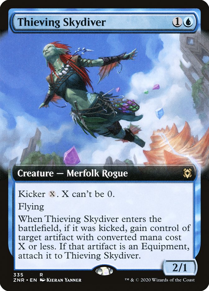 Thieving Skydiver (Extended Art) [Zendikar Rising] | Clutch Gaming