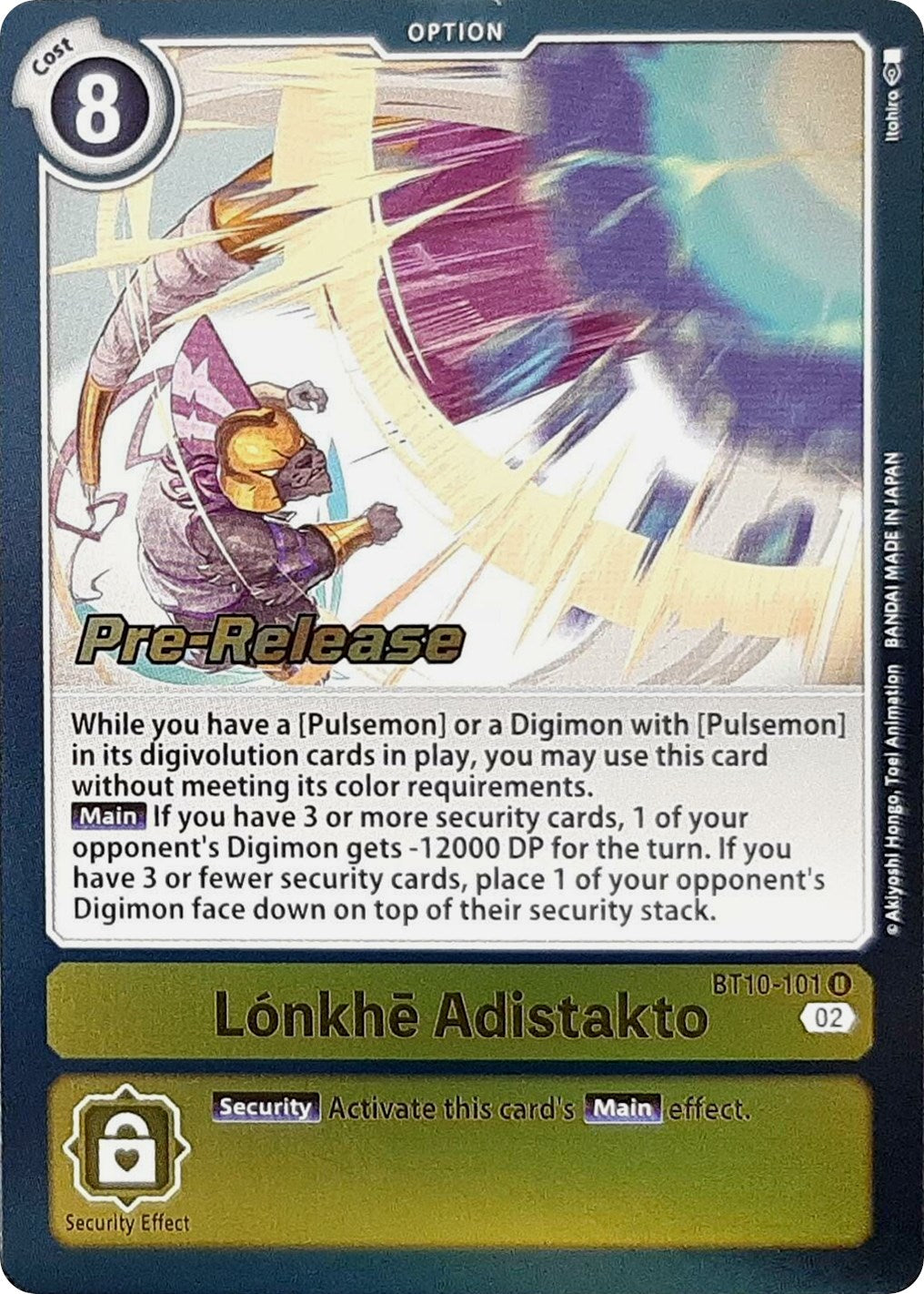 Lonkhe Adistakto [BT10-101] [Xros Encounter Pre-Release Cards] | Clutch Gaming