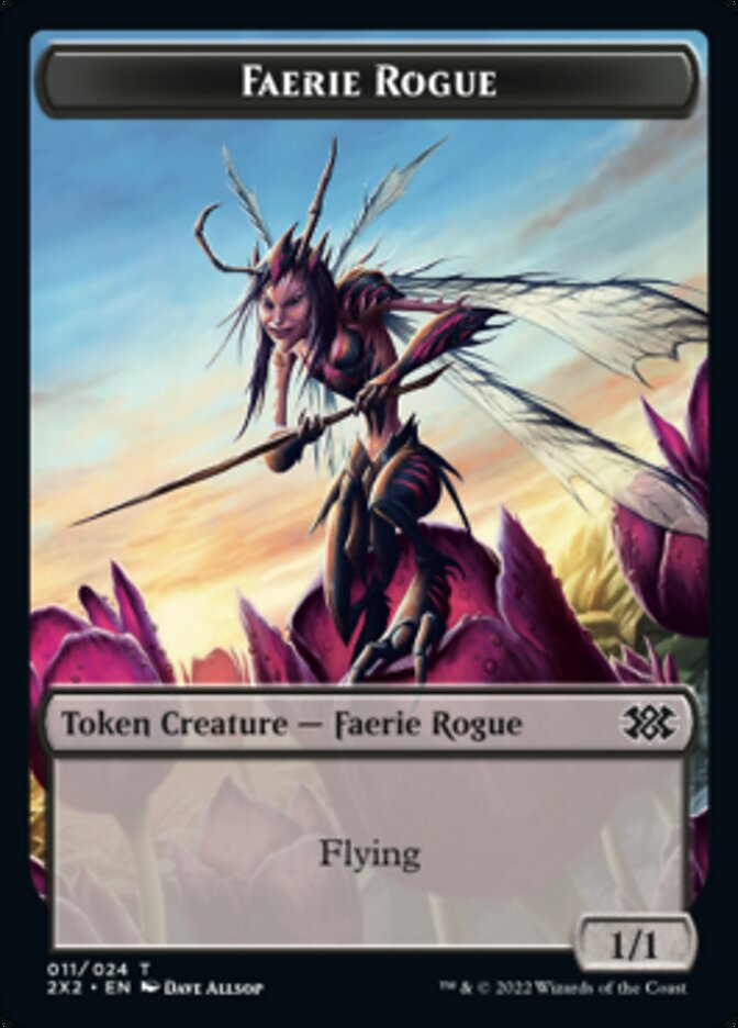 Faerie Rogue // Monk Double-Sided Token [Double Masters 2022 Tokens] | Clutch Gaming