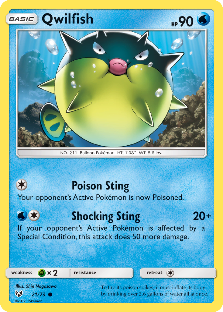 Qwilfish (21/73) [Sun & Moon: Shining Legends] | Clutch Gaming