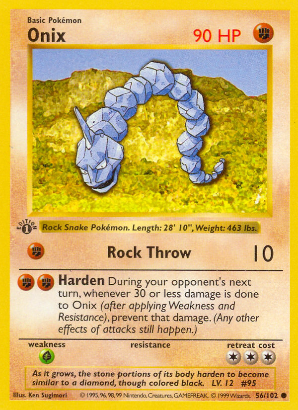 Onix (56/102) (Shadowless) [Base Set 1st Edition] | Clutch Gaming