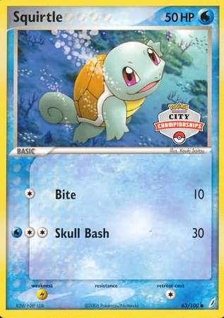 Squirtle (63/100) (City Championship Promo) [EX: Crystal Guardians] | Clutch Gaming