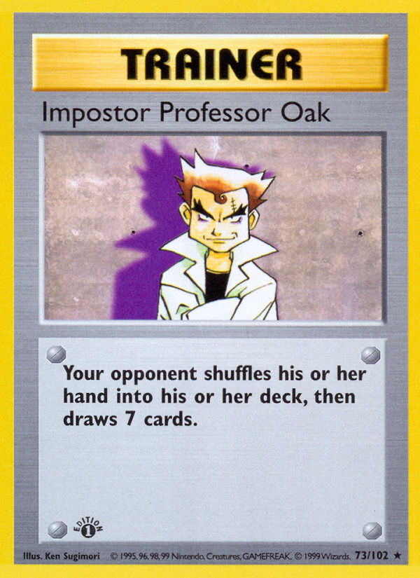 Impostor Professor Oak (73/102) (Shadowless) [Base Set 1st Edition] | Clutch Gaming