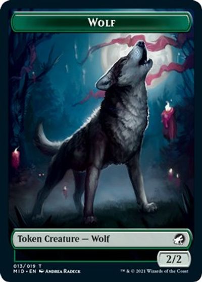 Centaur // Wolf Double-Sided Token [Innistrad: Midnight Hunt Commander Tokens] | Clutch Gaming