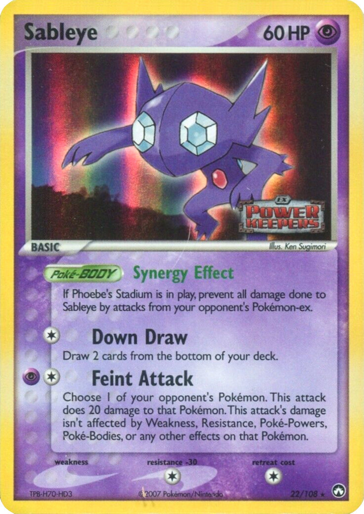 Sableye (22/108) (Stamped) [EX: Power Keepers] | Clutch Gaming