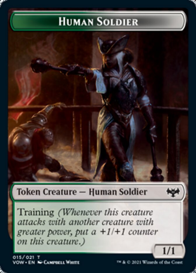 Human (001) // Human Soldier Double-Sided Token [Innistrad: Crimson Vow Tokens] | Clutch Gaming