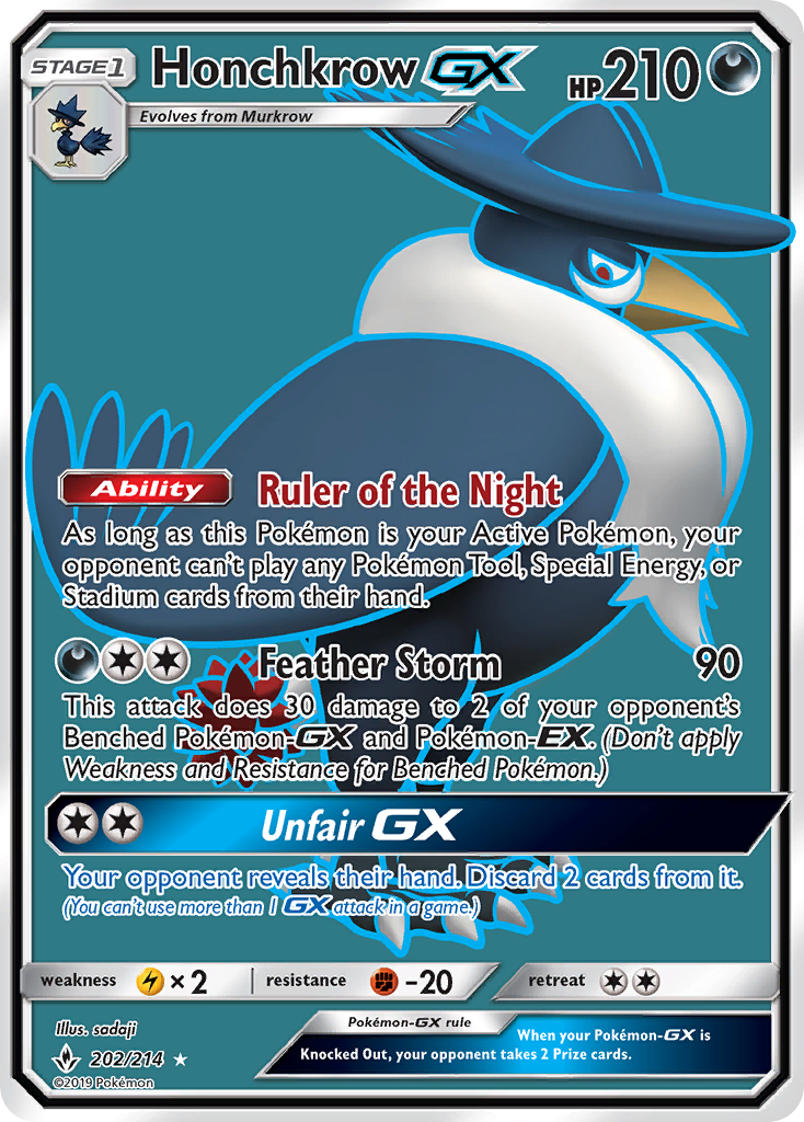 Honchkrow GX (202/214) [Sun & Moon: Unbroken Bonds] | Clutch Gaming