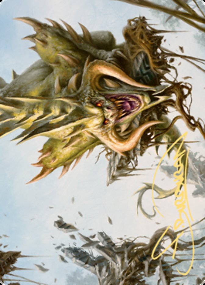 Canopy Baloth Art Card (Gold-Stamped Signature) [Zendikar Rising Art Series] | Clutch Gaming