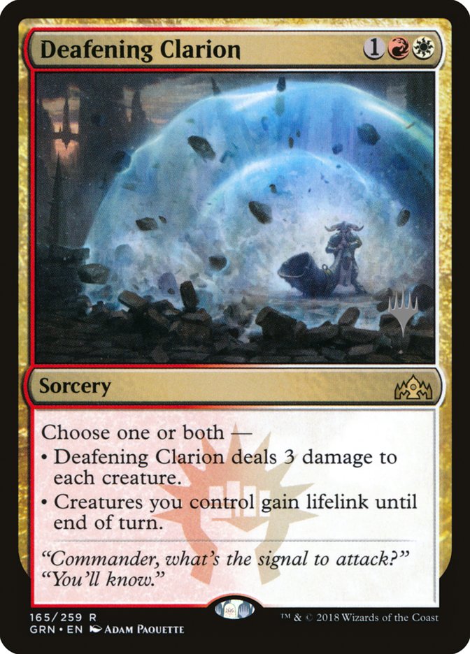 Deafening Clarion (Promo Pack) [Guilds of Ravnica Promos] | Clutch Gaming